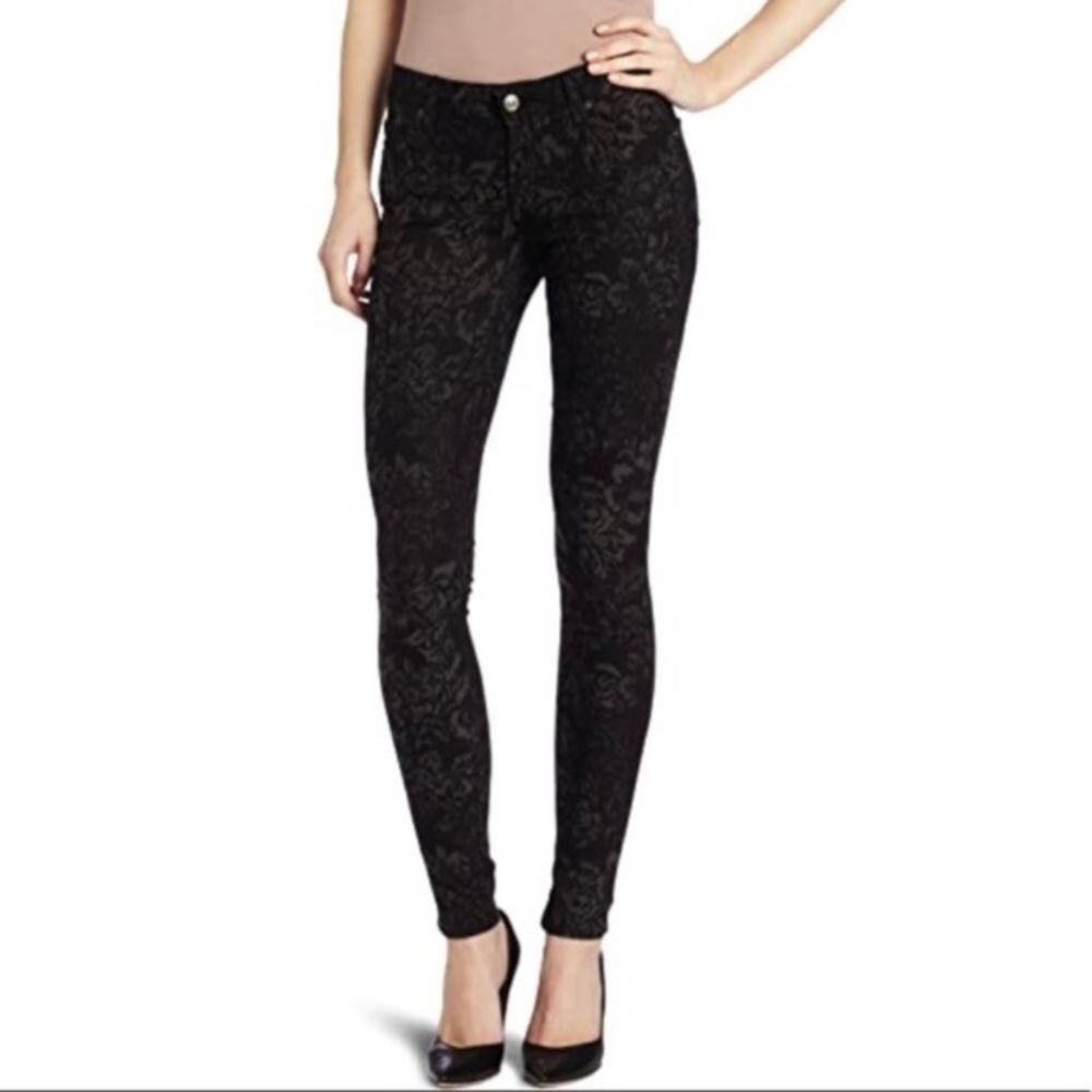7 For All Mankind Black & Grey Floral Pattern Skinny Jeans | 29​​​